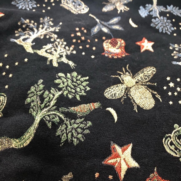 H&M Botanical Embroidered Midi Length Jacket in Black Size S - Picture 5 of 15